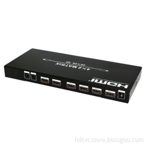 HDMI Matrix, 4x2 1080P 3D 4K x 2K TV 4 by 2 with EDID Control 5V/1A